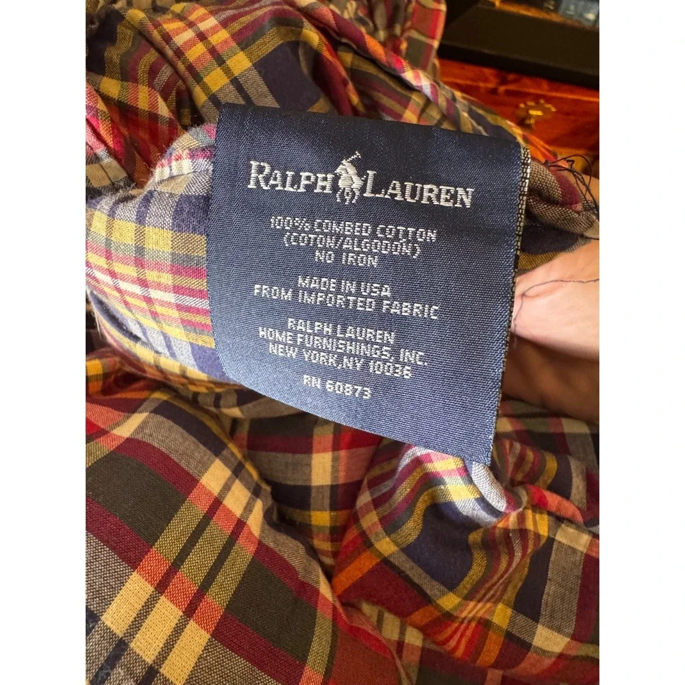 Vintage Ralph Lauren Home Kennebunkport Madras Twin Comforter USA Plaid Cotton